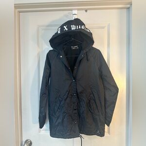 Obey x Wildfang Spell Out Hoodie Black & WhiteWindbreaker Snap Up Jacket,Size XS
